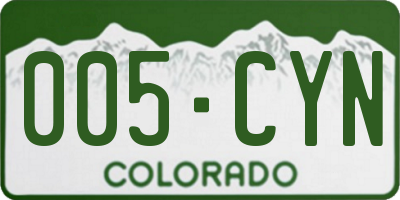 CO license plate 005CYN