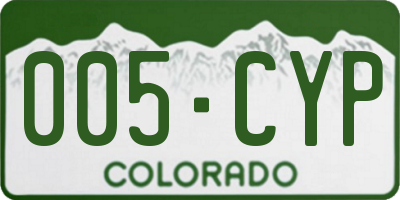 CO license plate 005CYP