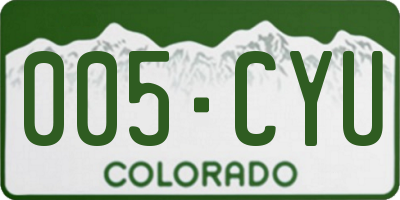 CO license plate 005CYU