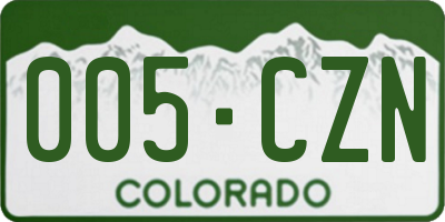 CO license plate 005CZN