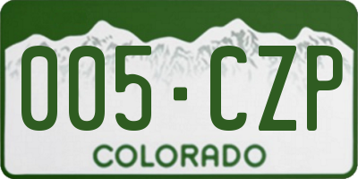 CO license plate 005CZP