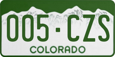 CO license plate 005CZS