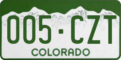 CO license plate 005CZT