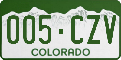 CO license plate 005CZV
