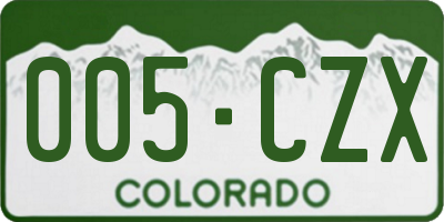 CO license plate 005CZX