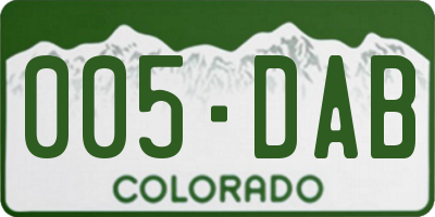 CO license plate 005DAB