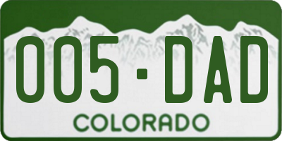 CO license plate 005DAD