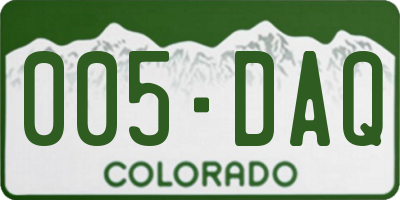 CO license plate 005DAQ