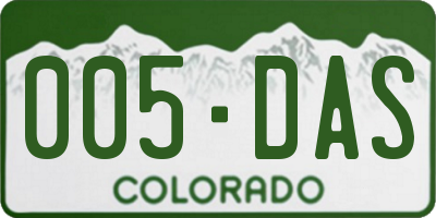 CO license plate 005DAS