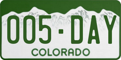 CO license plate 005DAY