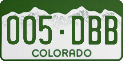 CO license plate 005DBB