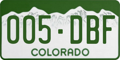 CO license plate 005DBF