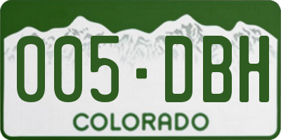 CO license plate 005DBH