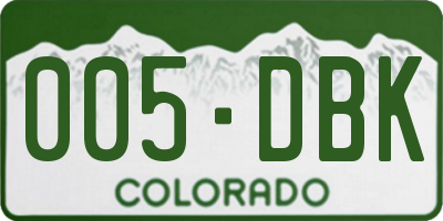 CO license plate 005DBK