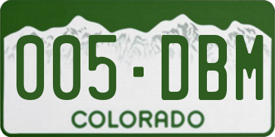 CO license plate 005DBM