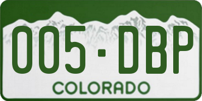 CO license plate 005DBP