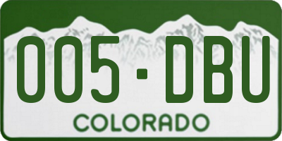 CO license plate 005DBU
