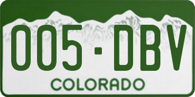 CO license plate 005DBV