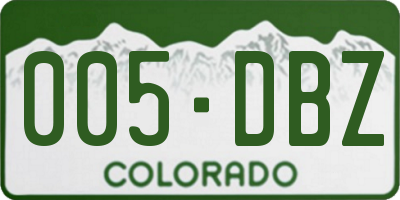 CO license plate 005DBZ