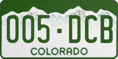 CO license plate 005DCB