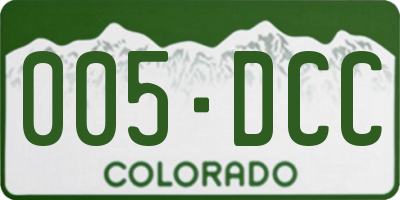 CO license plate 005DCC