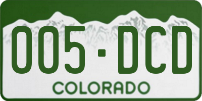 CO license plate 005DCD