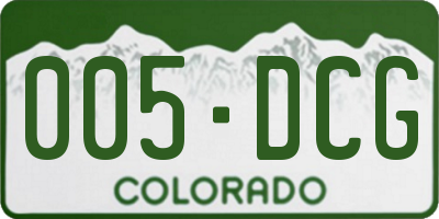 CO license plate 005DCG