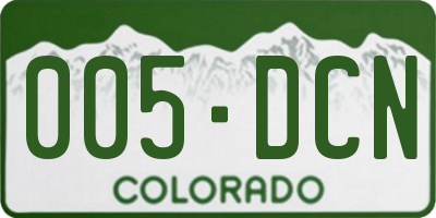 CO license plate 005DCN