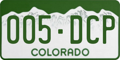 CO license plate 005DCP
