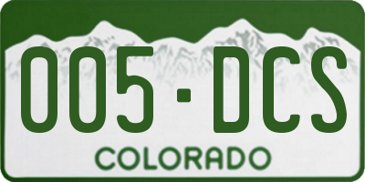 CO license plate 005DCS