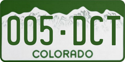 CO license plate 005DCT