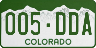 CO license plate 005DDA