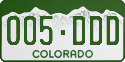 CO license plate 005DDD
