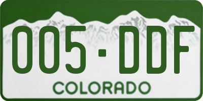 CO license plate 005DDF