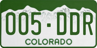 CO license plate 005DDR