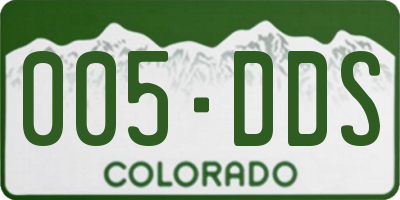 CO license plate 005DDS