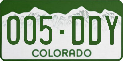 CO license plate 005DDY