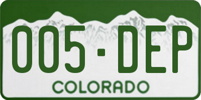 CO license plate 005DEP