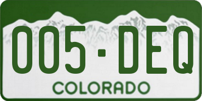 CO license plate 005DEQ