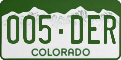 CO license plate 005DER