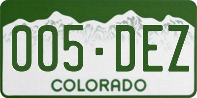 CO license plate 005DEZ