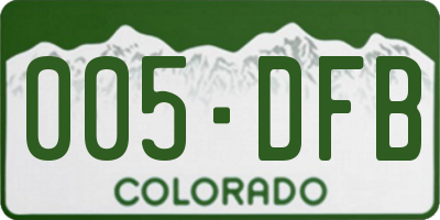 CO license plate 005DFB