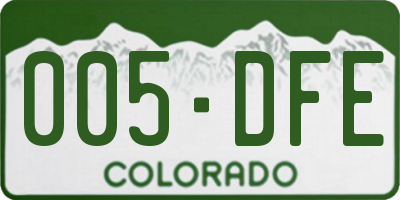 CO license plate 005DFE