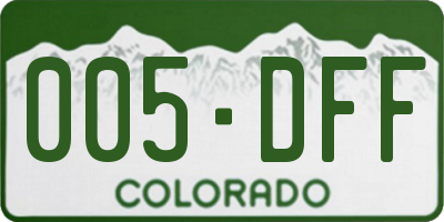 CO license plate 005DFF