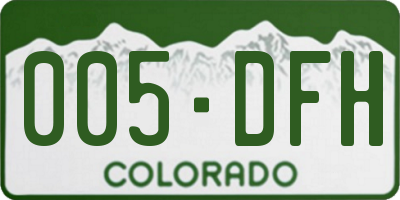 CO license plate 005DFH
