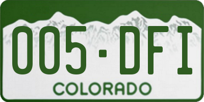 CO license plate 005DFI