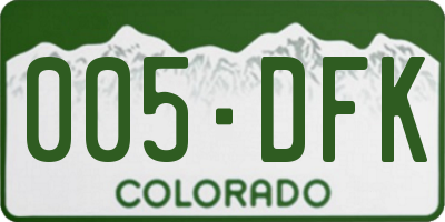 CO license plate 005DFK