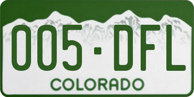 CO license plate 005DFL