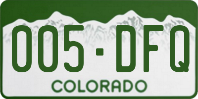 CO license plate 005DFQ