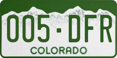 CO license plate 005DFR